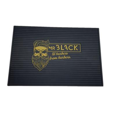 China 2019 customs color and logo hair salon PVC Rubber table mat for hair barber tools for sale