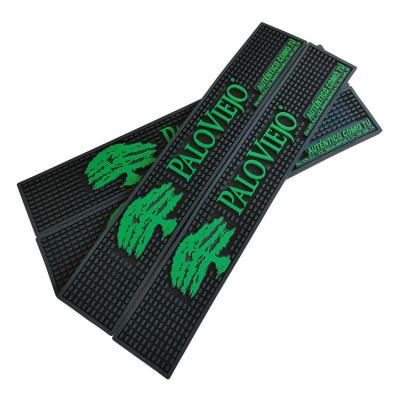 China Green anti slip bar accessories beer soft pvc rubber custom spill rubber bar mat for sale