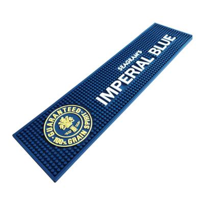 China Customized embossed logo soft pvc nitrile rubber beer bar drip runner mat for sale