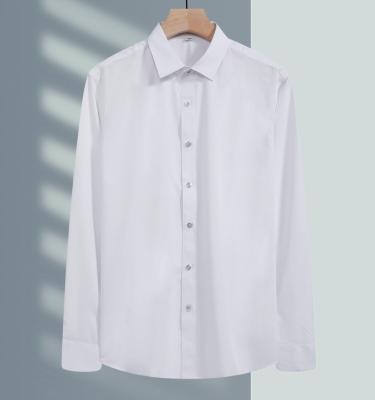 China OEM/ODM camisas anti-pilling blancas slim fit forma style clothing supplier office wear custom white men button up long work shirt for sale