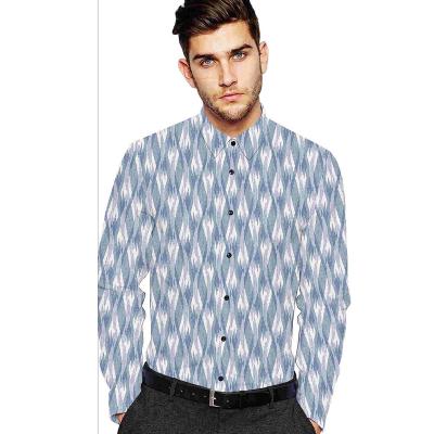 China Anti-pilling Full Printing Long Sleeve Stand Collar Casual Shirt For Men for sale