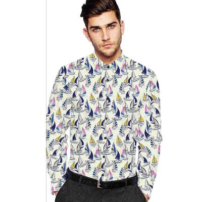 China Anti-pilling 2022 Hot Sell Long Sleeve Casual Floral Printing Clothing Men's Shirts for sale