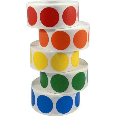 China 500Pcs/Roll Heat Sensitive Sold Custom Round Dot Labels Color Label Stickers 1 Inch Stationery Stickers for sale