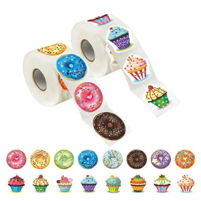 China Waterproof 500 Pcs/Cute Muffin Cake Sticker Baking Reward Labels Stickers For Gift Bag Box Envelope Seal Decoration for sale