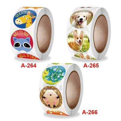 China Creative 500 Pcs Animals Dog Stickers Heat Sensitive Labels Reward Sticker For School Teacher Kids Game Stationery Gift Sticker for sale