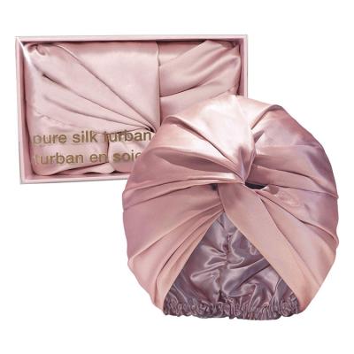 China Plush Factory Wholesale Custom Silk Turban Hood With Logo Double Layer Mulberry Silk 100% Silk Hoods For Sleeping for sale