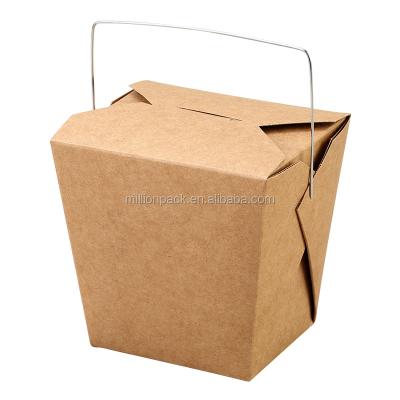 China Eco Friendly Disposable 26oz Kraft Paper Stored Biodegradable Disposable Takeaway Food Container for sale