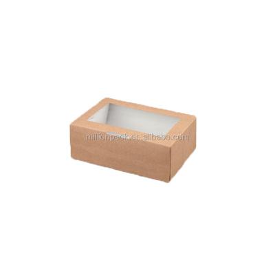 China 175*120*60mm Director Takeaway Biodegradable Disposable Maker With Window Paper Salad Box for sale