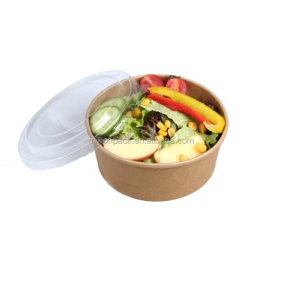 China Disposable / Biodegradable Disposable 1000ML Paper Packaging Customer Eco Friendly Biodegradable Printing Salad Bowl for sale