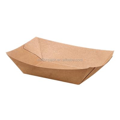 China Disposable Biodegradable Custom High Quality Natural Food Kraft Cardboard Tray for sale