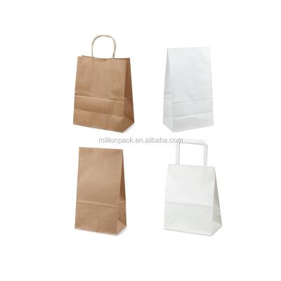 China Biodegradable Biodegradable Disposable Custom Printed High Quality Custom Size Shopping Nature Kraft Paper Bag With Handle for sale