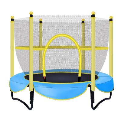 China With Protective Net Large Light Yellow Round Cheap Kids Trampoline With Safety Fencing Net for sale