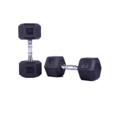 China Unified Weight Gym Power Training Equipment Rubber Coated Steel Weights In Pounds Hexagon Hex Dumbbell Sets for sale