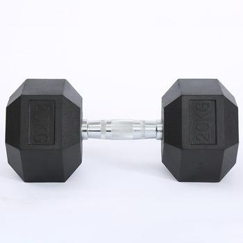 China Unified Weight Books Standard Chrome Handle Black Rubber Hex Dumbbell for sale