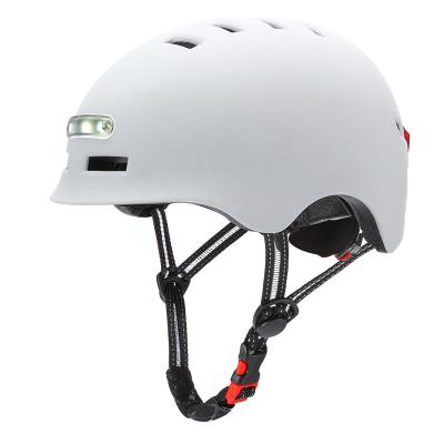 China Helmet With Open Face LED Samrt Bicycle Scooter Helmet Light Pay Attention With Warning Light for sale