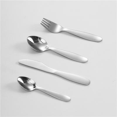 China Hot Selling 4 Pcs 304 Stainless Steel Dishwasher Safe Toddlers Kids Training Children Sustainable Cutlery For Children for sale