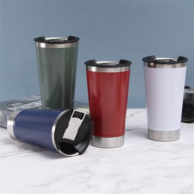 China Amazon Supplier Vacuum Cup Stainless Steel Coffee Viable Beer Insulated Double Walled Tumbler Cups In Bulk With PP Lid for sale