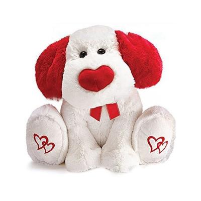 China Special Valentine Gift Plush Toys Heart of New Style White Dog Plush Toy for sale