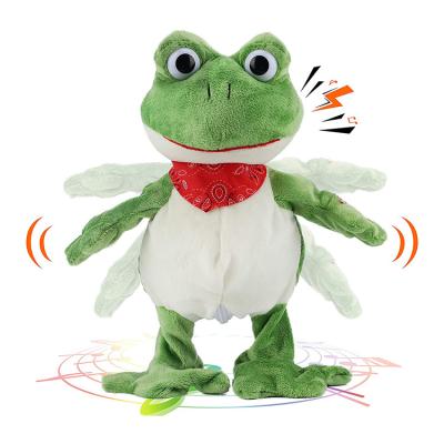 China Toy Stuffed Cute Plush Electric Comfortable Green Walking and Dancing Cute Plush Frog Electric Talking Frog for sale