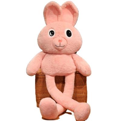 China Cute Custom Stretch Rabbit Doll Long Plush Toy Interactive Toys Ear-Pulling Bunny Plush Teddy Bear Rabbit Legs Plush Toy for sale