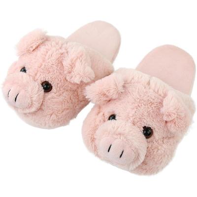 China OEM Winter Lightweight Promotional Indoor Funny Cute Warm Plush Animal Slippers for sale