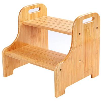 China Squatty Toilet Step Stool Squat Seat Toilet Stool Two Layers Shower Solid Organic Bamboo Solid Bench Chair Squatty Stool for sale