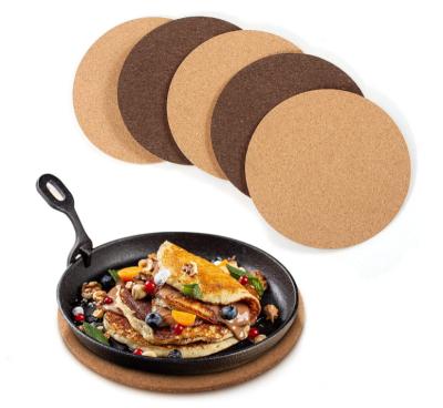 China Best Sustainable Selling Heat Resistant Custom Kitchen Dining Table Round Coasters Set Cork Coaster for sale