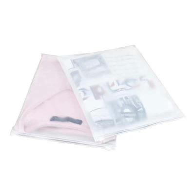 China Disposable Eco-Friendly T-shirt Zipper Resealable Clothes Packaging Frosted Plastic Ziplock Bag Pe Zip Lock Packing Bag for sale