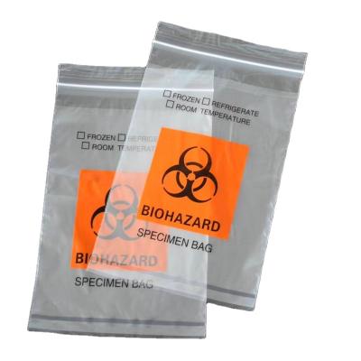 China Safety Transport Specimen Recovery 95kpa Plastic Biohazard 69inch Ziplock Medical Bag for sale