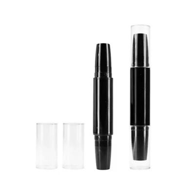 China Eco-friendly Cosmetic Slim Black Container Luxury Custom Eco Friendly Double Ended Empty Lipstick Tube for sale