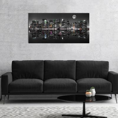 China Modern New York City Night View Wall Art For Living Room Bedroom Oil Paintings on Canvas for sale