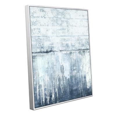 China Modern Blue Abstract Canvas Wall Art - Blue and white Modern Artwork with Framed for Living Room Bedroom Office Kitchen Decor for sale