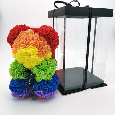 China Artificial Flower Bear Rose Bear Mini Size Teddy Foam Rose Bear 25cm Gift for sale