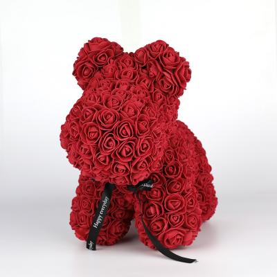 China Foam Handmade Foam Rose Dog Artificial Flower Dog Teddy Rose Dog Custom Made For Girlfriend Gift for sale