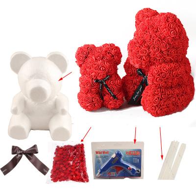 China Foam Foam Rose Bear DIY 35cm Handmade Bear Model Styrofoam Bear Mold for sale