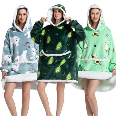 China Other Parent-child composite cold suit lazy TV blanket extended and thickened home service outdoor medium length pajamas flannel for sale