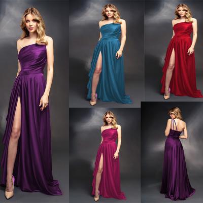 China Anti-Static 2022 European and American Foreign Trade Autumn New Women's Dress Amazon Sling Wedding Bridesmaid Dress Banquet Party Evening Dr for sale