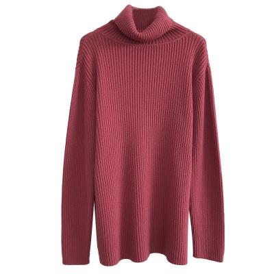 China Other Autumn and winter 2022 New style pit strip high neck sweater women's lazy loose pullover bottomed sweater top thick for sale