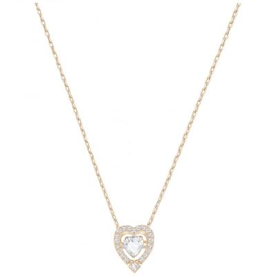 China Vintage Wholesale Custom 925 Sterling Plated Yellow Women Exquisite Zircon White Heart Pendant Style for sale