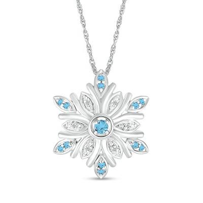 China CLASSIC Natural Green Blue Green Winter Women Beautiful Snowflakes Necklace Shape Sterling Silver Necklace for sale