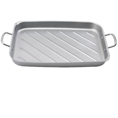 China Pan Barbecue Trays Non Stick Easily Cleaned Rectangular Barbecue Grilling Pan Steak Frying Tray for sale