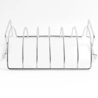 China Hot Selling Easily Cleaned Portable Outdoor Grill Accessory Non-Stick Steel 6 - Rib Load BBQ Rack for sale