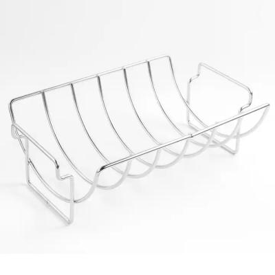 China Wholesale Commercial Easily Cleaned BBQ Grill Stand Rack Rib Roasting Stand Holder Grills BBQ Meat Rib for sale