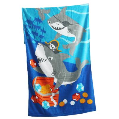 China Hot Selling Good Quality 100% Cotton Velvet 3D Screen Printed Large Beach Towels for sale