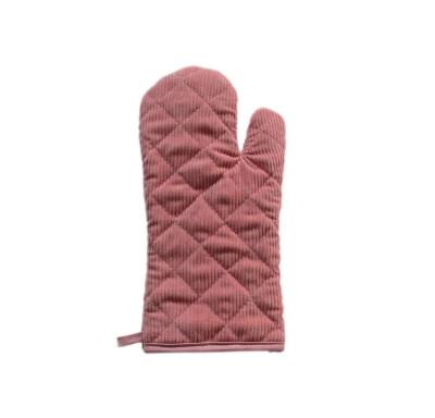 China Used as an oven mittern and hot hot pad! Custom Pink 100% Cotton Oven Glove For Kitchen for sale