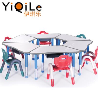 China School Desk Children's Adjustable Table And Chair Combo Trapeze Table for sale