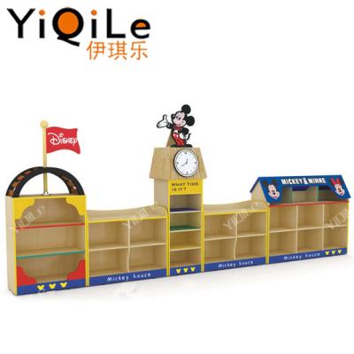 China 2020 Lovely Cartoon Wardrobe Mickey Mouse Storage Cabinet Antiques Comfortable Wooden Child Furniture for sale