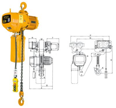 China Electric chain construction hoist stahl electric chain hoist fall manufacturers with trolley for sale