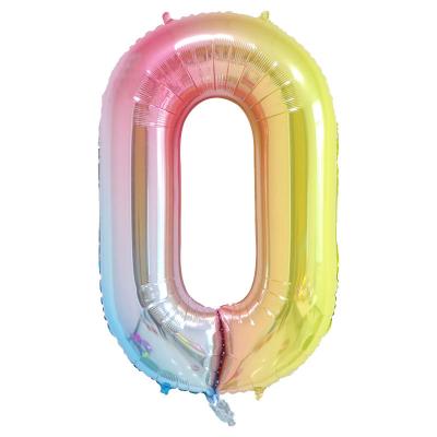 China 40 Inch Number Party Decoration BLN Rainbow Balloons Children's Day Party Happy Birthday Decorations Digital Foil Globos for sale