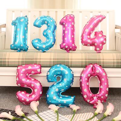 China Party Decoration 16 Inch Focus Sketch Glorious Number Balloons Happy Birthday Party Decorations Globos Foil Number Balloon for sale